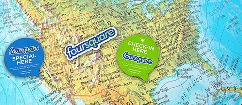 Mapa De Estados Unidos Con Logotipo De Foursquare