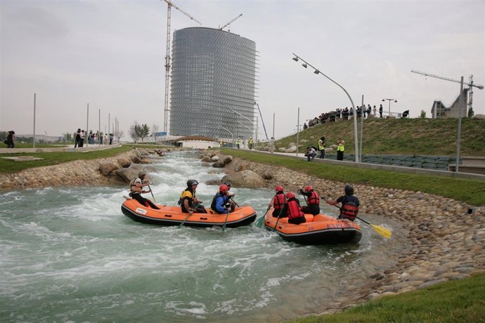 Vista de las obras del recinto de la Expo de Zaragoza