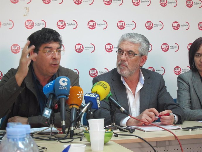 Valderas, Hoy Con El Secretario De UGT En Almería, José Ginel 