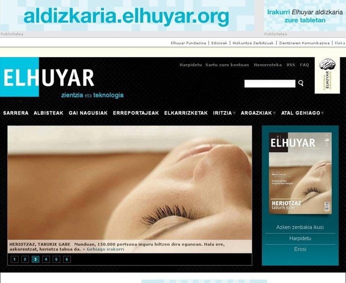 "Elhuyar" Aldizkariaren Webgunea