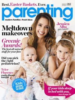 Portada Revista Parenting Abril 2012. Jessica Alba