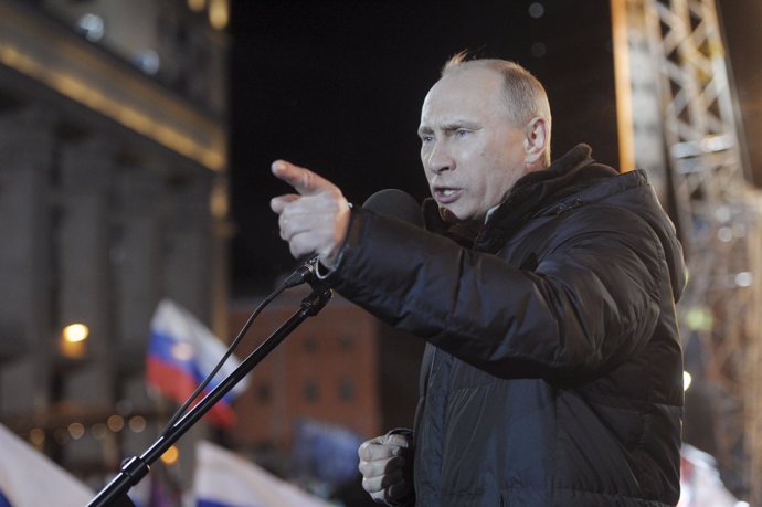 Vladimir Putin Tras Ganar Las Elecciones Presidenciales En Rusia