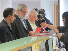 José Antonio Gómez (UGT) Y Xosé Manuel Sánchez Aguión (CC.OO.) En El Registro