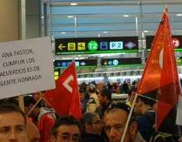 Trabajadores De Barajas En Huelga
