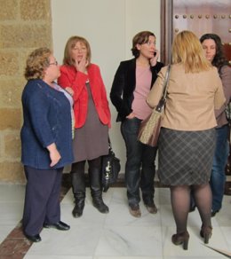 La Alcaldesa De La Línea, Gemma Araujo (PSOE), Durante Su Encierro En Diputación