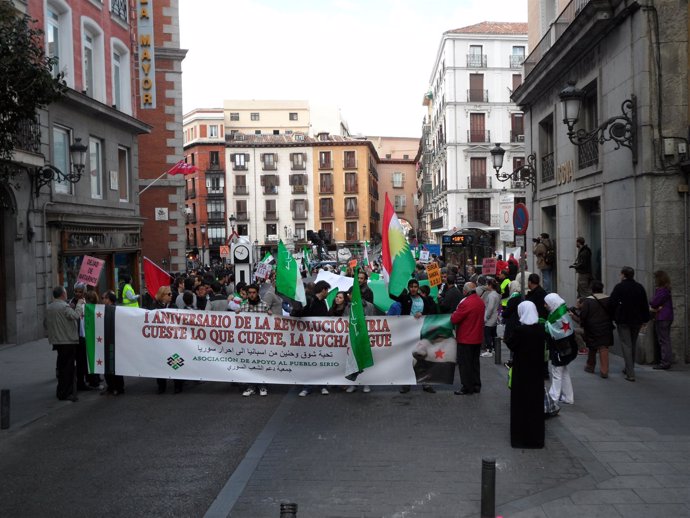 Manifestación Siria En Madrid. Primer Aniversario De Las Protestas