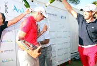 Golf.- Quesne: "Estoy contentísimo de ganar el torneo de Jiménez, mi jugador favorito"