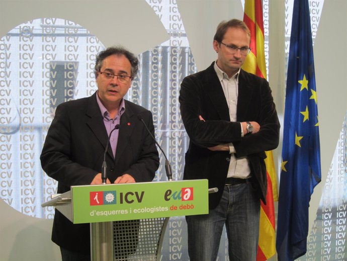 Jordi Miralles (Euia) I Joan Herrera (ICV), En Rueda De Prensa