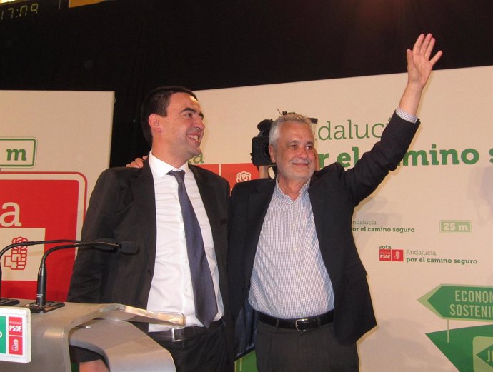 Griñán, Con Mario Jiménez, En Un Acto En Huelva
