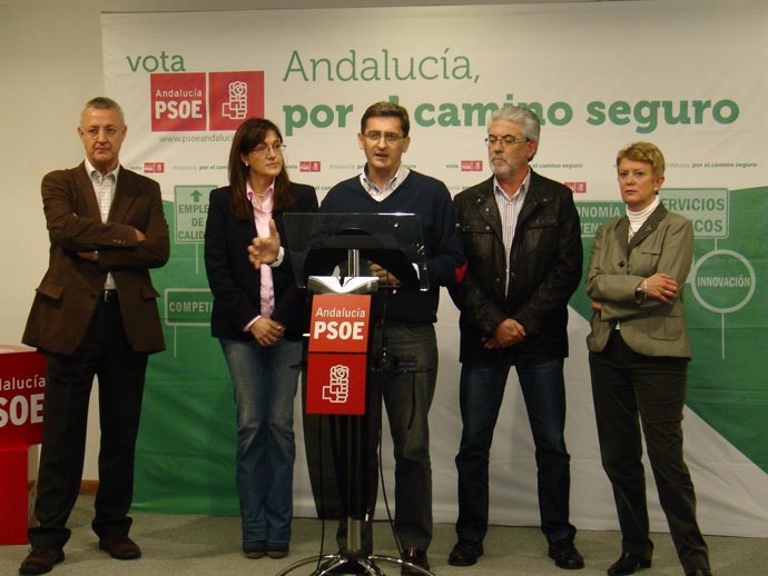 Caldera Y Soraya Rodríguez Con El Secretario Del PSOE De Almería