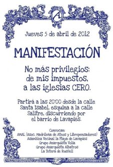 Cartel De La Manifestación Atea
