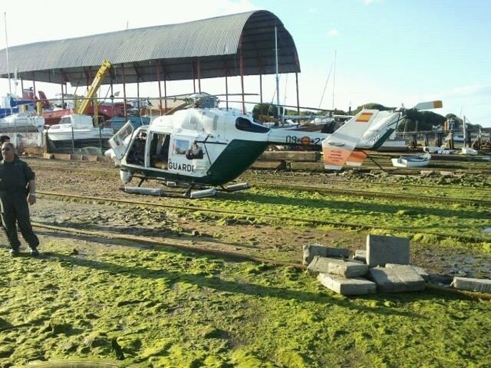 Helicóptero de la Guardia Civil en la operación contra el narcotráfico