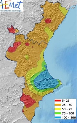 Precipitación Acumulada En La Comunitat En El Invierno 2011-2012