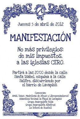 Cartel De La Manifestación Atea
