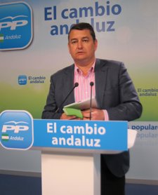 El Secretario General Del PP-A, Antonio Sanz, Hoy En Rueda De Prensa