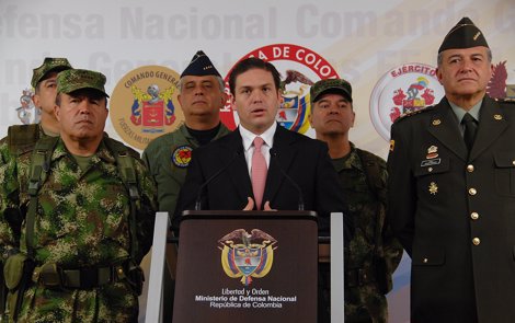 El Ministro de Defensa colombiano, Juan Carlos Pinzón