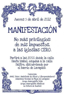 Cartel De La Manifestación Atea