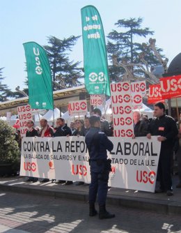 USO Protesta Contra Los Recortes Y La Reforma Laboral