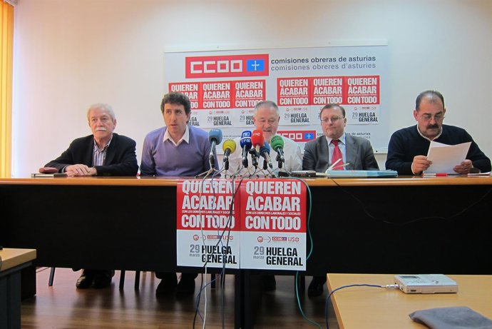 Rueda De Prensa De CCOO, UGT, USO, PSOE E IU