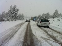 La nieve dificulta la circulación en tres tramos de la provincia de Albacete