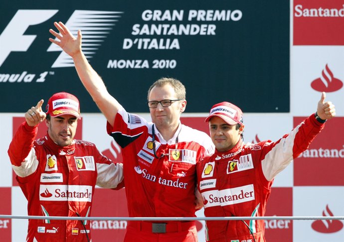 Fernando Alonso Celebra Con Domenicali Y Massa El Triunfo En Monza