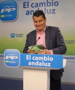 El Secretario General Del PP-A, Antonio Sanz, Hoy En Rueda De Prensa