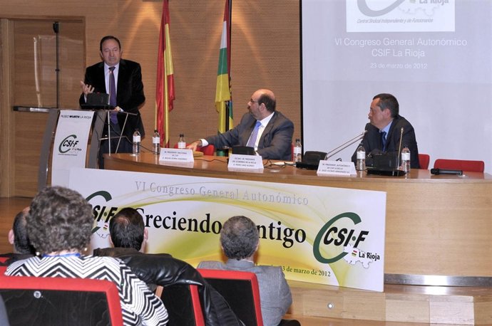Pedro Sanz Durante La Clausura Del VI Congreso General Autonómico Del CSIF