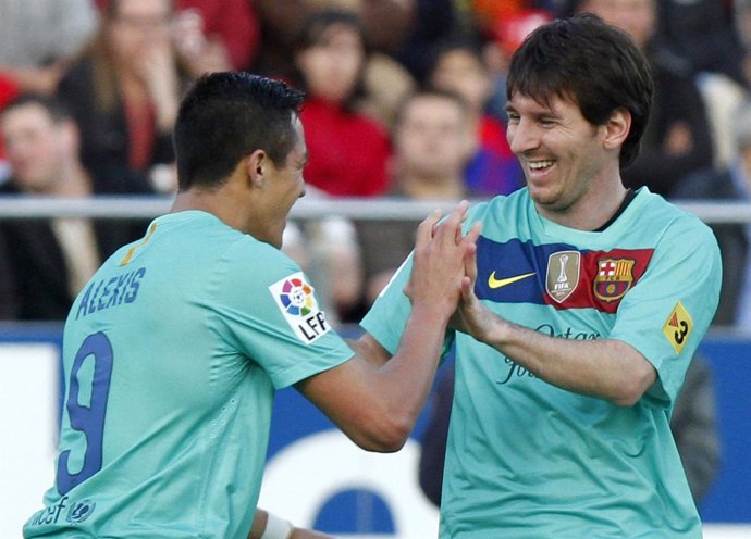 Alexis Y Messi Celebran El Primer Gol Al Mallorca