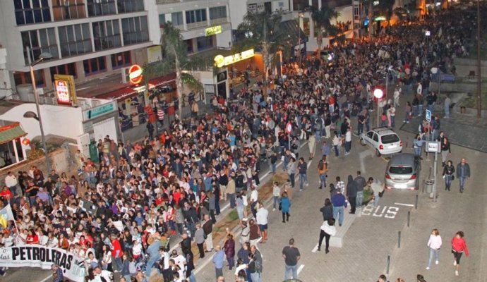 Manifestación En Arrecife (Lanzarote) Contra Las Prospecciones
