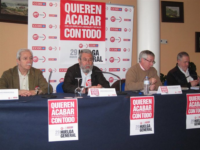 Cándido Méndez E Ignacio Fernández Toxo En Gijón