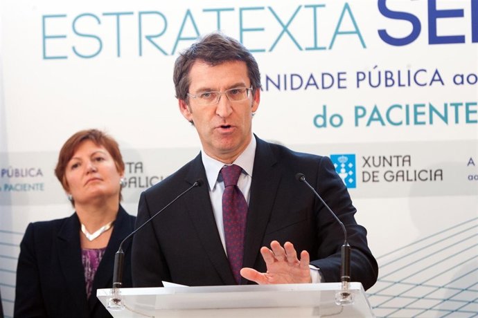 VILAMARÍN (Ourense)11,30 h.-     O presidente da Xunta, Alberto Núñez Feijóo, ac