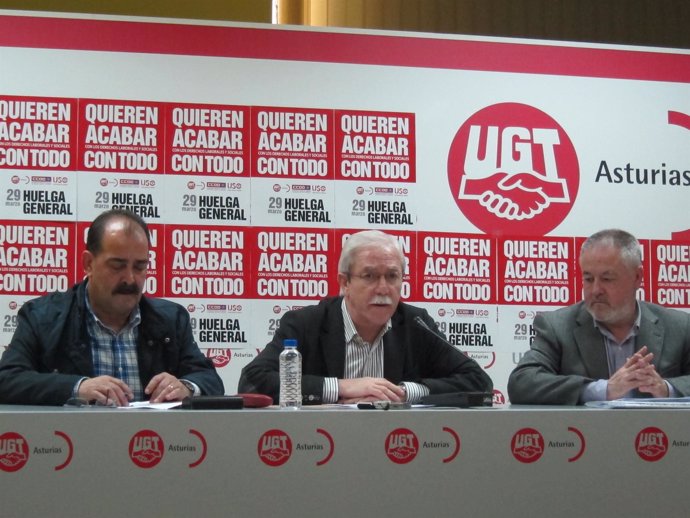 Los Secretarios Generales De USO, UGT Y CCOO, En Rueda De Prensa