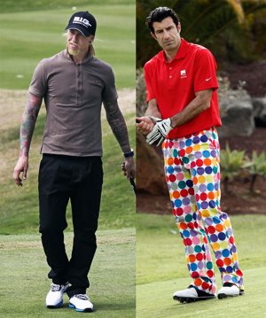 Montaje De Guti Y Luis Figo Jugando Al Golf 