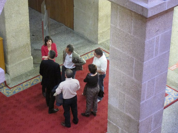  Anxo Louzao con diputados del BNG en el Parlamento.