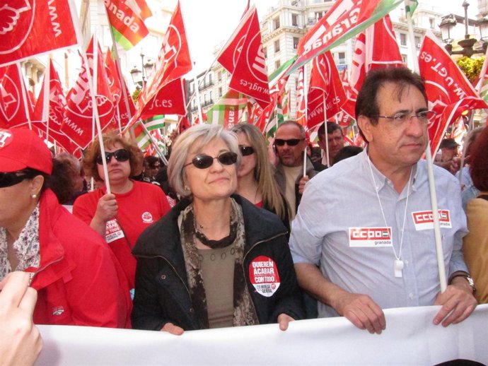 Manuela Martínez, De UGT, Y Ricardo Flores, De CCOO