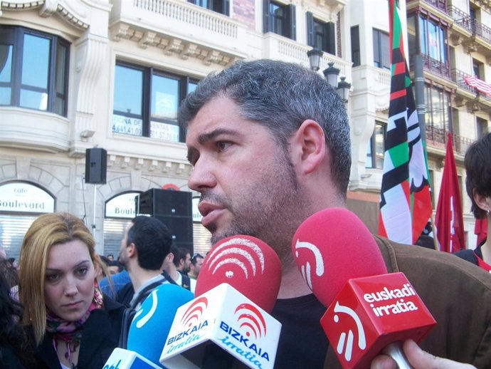El Secreatrio General De CC.OO Euskadi, Unai Sordo.