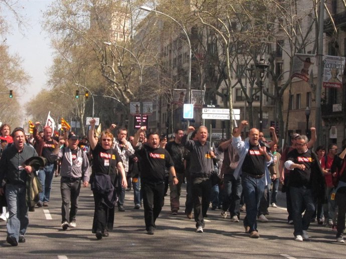 J. C .Gallego (CC. OO.) Llegando A Plaza Universitat El 29M