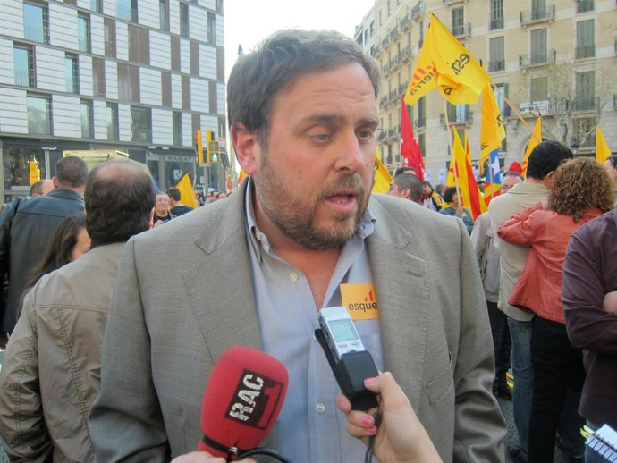 El Presidente De ERC O.Junqueras Participa En La Huelga General