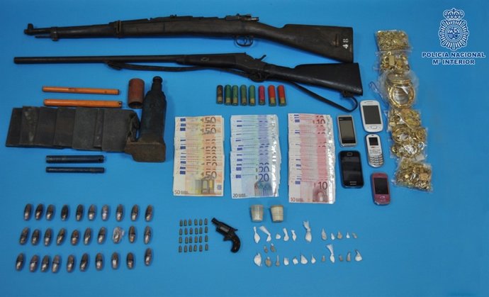 Material Intervenido En Operación Por Tráfico De Drogas En Narón