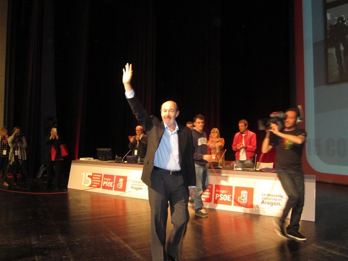 Alfredo Pérez Rubalcaba, En El Congreso Del PSOE-Aragón