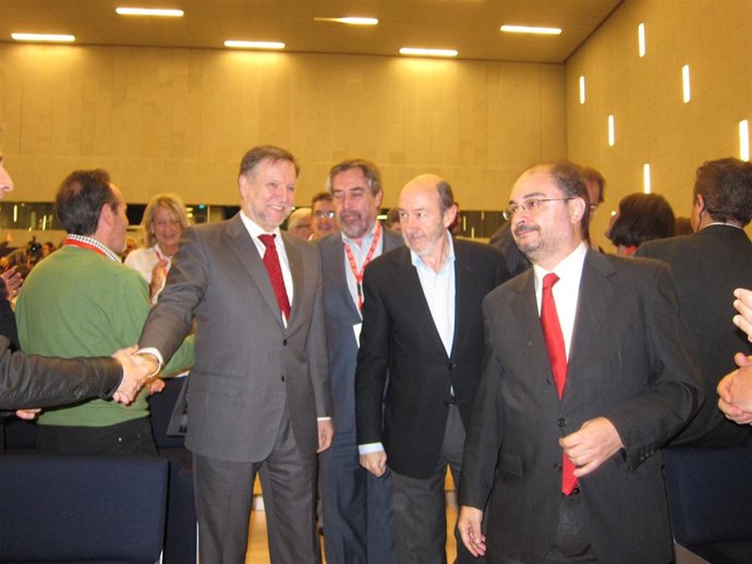 Rubalcaba Con Iglesias Y Lambán