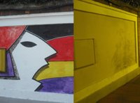 El servicio de Limpieza de Valladolid borró el mural 'La alegría de la República' tras la denuncia de un vecino