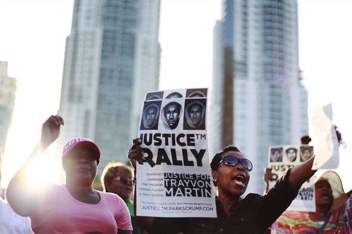Manifestación Contra El Asesino De Trayvon Martin