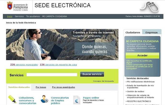 Web Sede Electrónica Ayuntamiento De Pamplona
