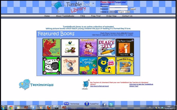 Página Web Tumblebooks.Com