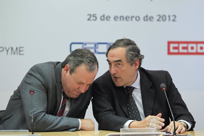 Juan Rosell (CEOE) Y Jesús Terciado (Cepyme)