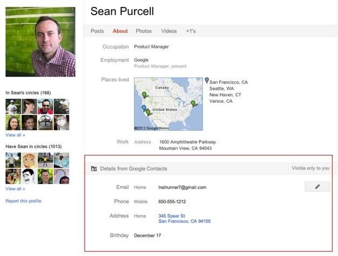 Google Contacts En Los Perfiles De Google+
