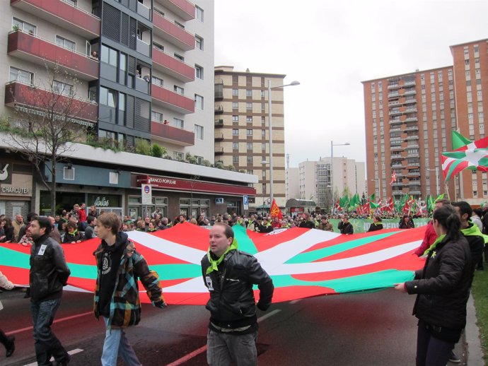 Manifestación En Pamplona Con Motivo Del Aberri Eguna.
