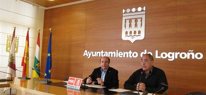 Vicente Urquía Y Domingo Dorado Concejales Del PSOE En El Ayuntamiento De Logroñ