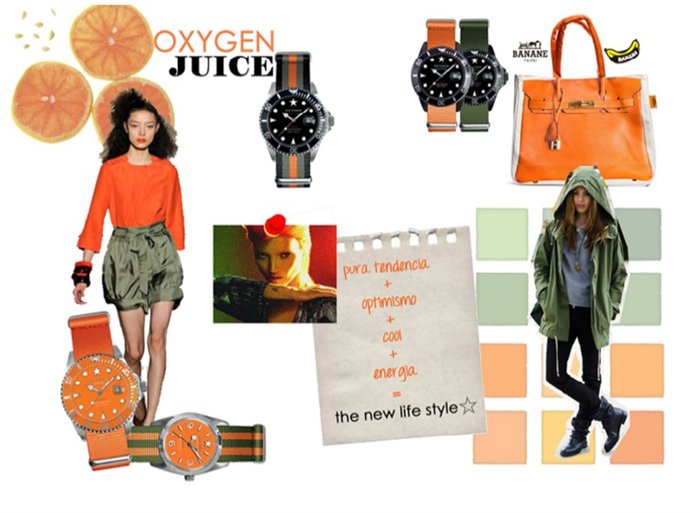 Combinaciones Naranja-Verde Militar De Oxygen 